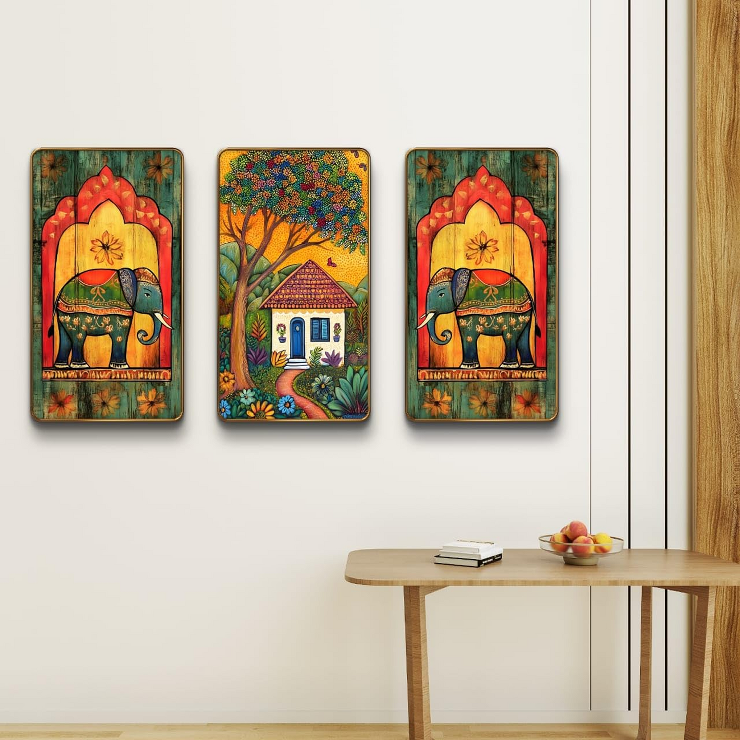 Set of 3 modern art Boho painting Premium Framed Laminated Wall paintings for living room, bedroom, home decoration, wall decoration (20 inch x 30) inch