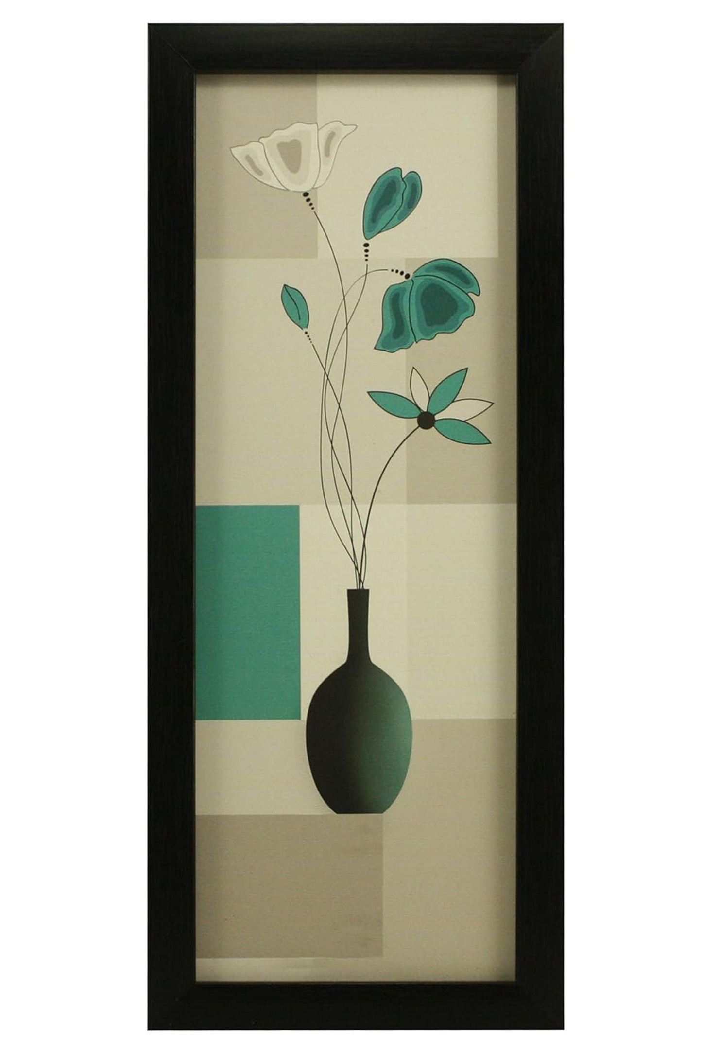 Indianara 3 Pc Set Of Floral Paintings Without Glass 5.2 X 12.5, 9.5 X 12.5, 5.2 X 12.5 Inch