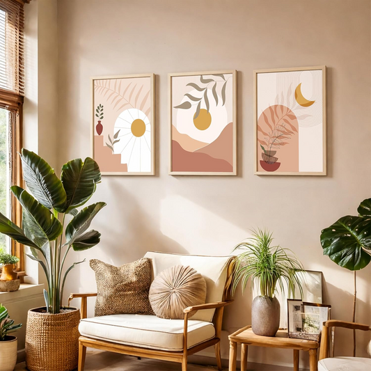 NoWorries Minimalist Wall Art | 14x20 Inch Framed Illustration Design Paintings for Home Decoration | Modern Wall Décor Framed Posters Size - (14 x 18 inches)