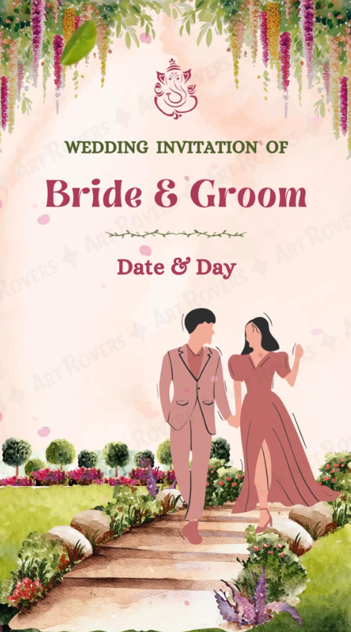 Garden Bliss Hindu Wedding Invitation Video