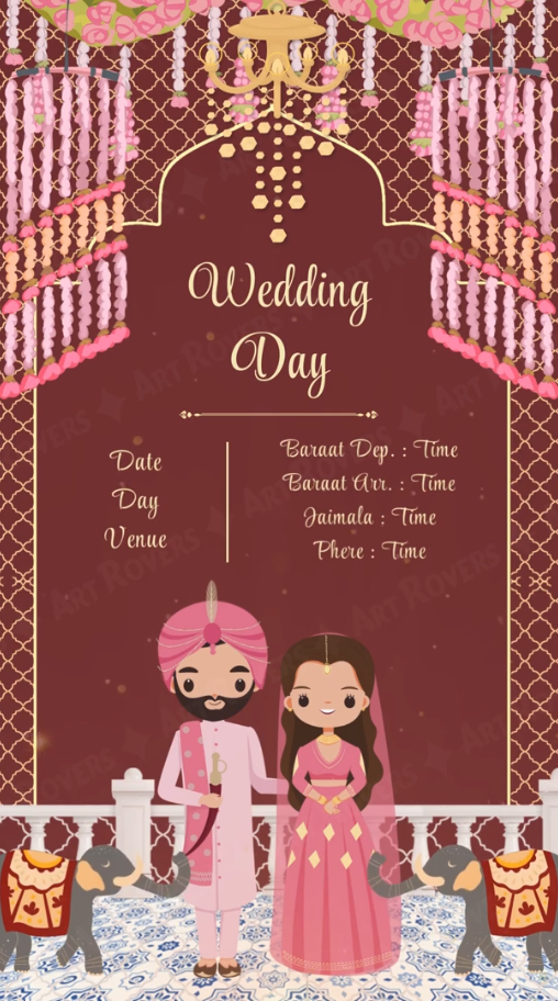 Floral Serenity Hindu Wedding Invitation Video