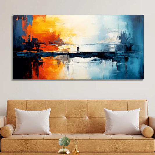 Abstract Colorful Artistic Art Canvas Wall Painting | Area: 48" W x 24" H