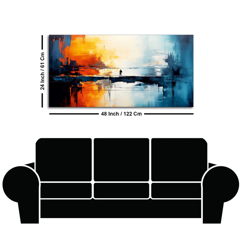 Abstract Colorful Artistic Art Canvas Wall Painting | Area: 48" W x 24" H