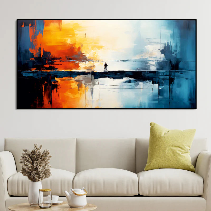 Abstract Colorful Artistic Art Canvas Wall Painting | Area: 48" W x 24" H