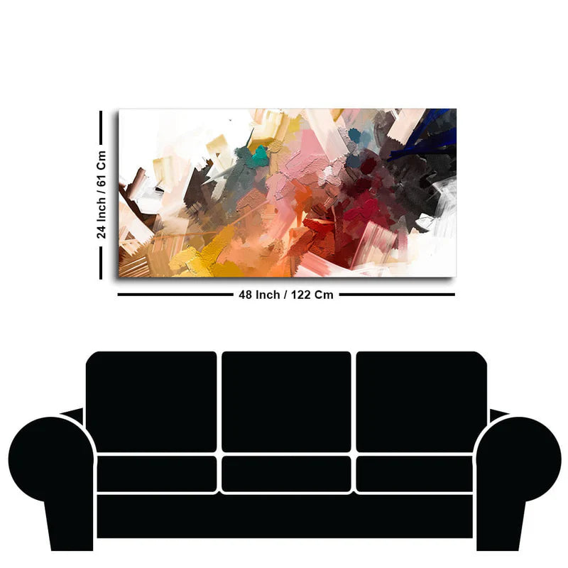Beautiful Colorful Texture Abstract art Canvas Wall Painting |  Area: 48" W x 24" H