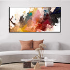 Beautiful Colorful Texture Abstract art Canvas Wall Painting |  Area: 48" W x 24" H