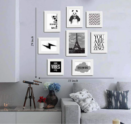 Set of 8 Quotes Wall Posters-Theme Wall Quotes - You Are Amazing :: Good Vibes Only :: Dream Big :: Love :: Panda  (33*29)