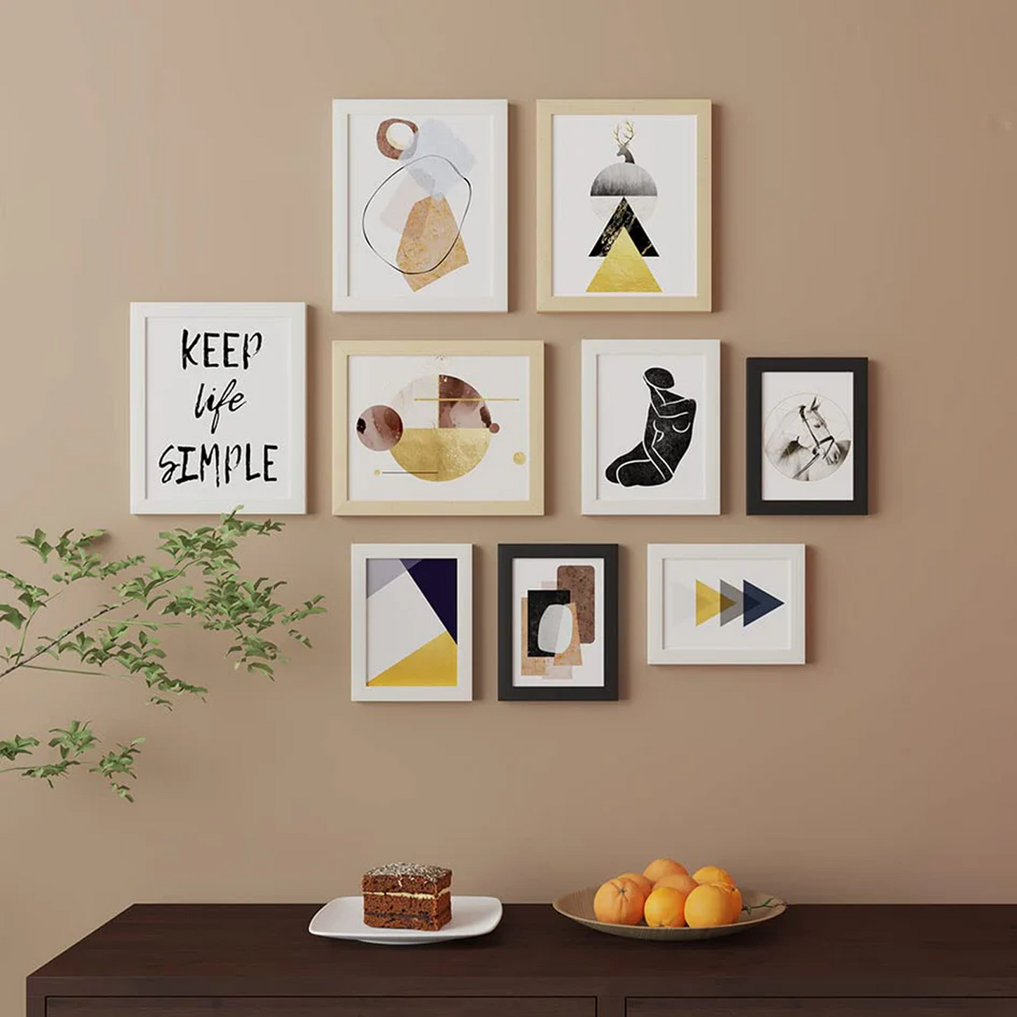 Framed Art Painting For Home, Living Room, Hall | Traditional Paintings With Frame For Home Decor Set of 9 (12.5*8.5)