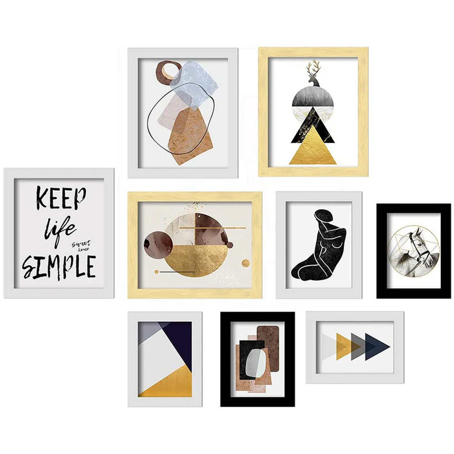 Framed Art Painting For Home, Living Room, Hall | Traditional Paintings With Frame For Home Decor Set of 9 (12.5*8.5)