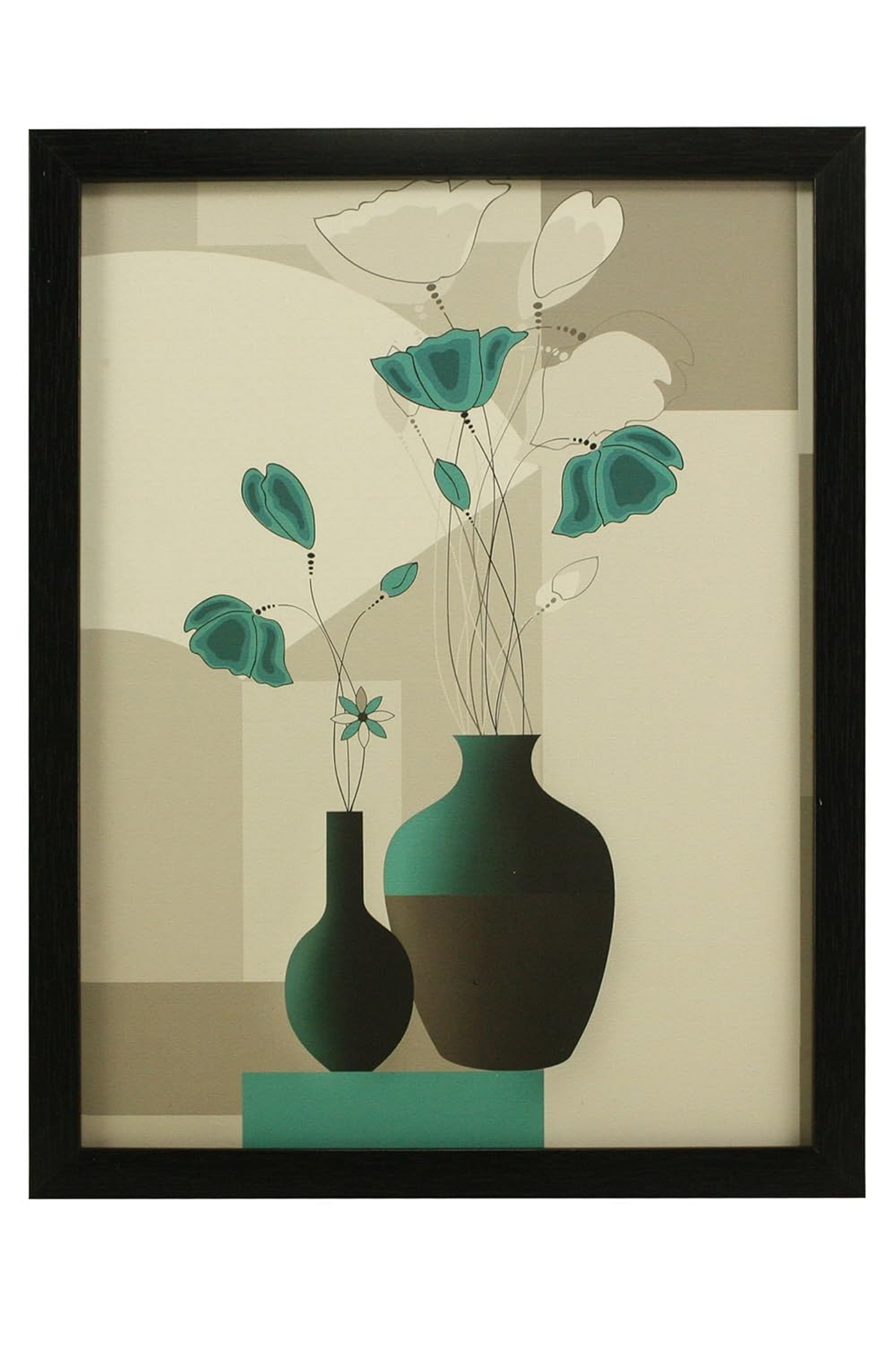 Indianara 3 Pc Set Of Floral Paintings Without Glass 5.2 X 12.5, 9.5 X 12.5, 5.2 X 12.5 Inch