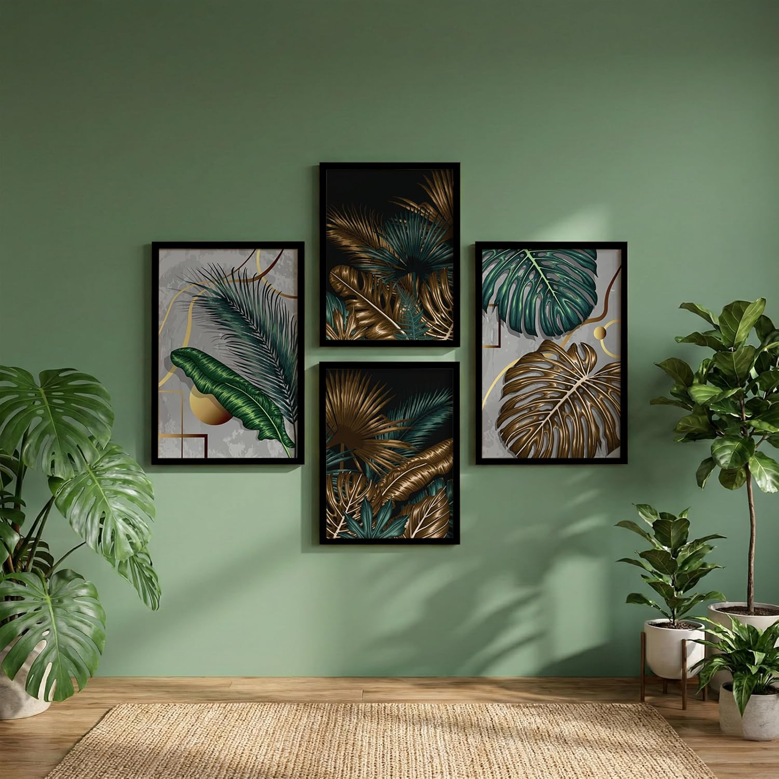 NoWorries Painting for Wall Decoration Wall Art Frames for Living room/Wall Decor Frames for Decoration - Wall Painting and Framed Poster (13x19 inches & 10x13 inches, Multicolor) Set of 4