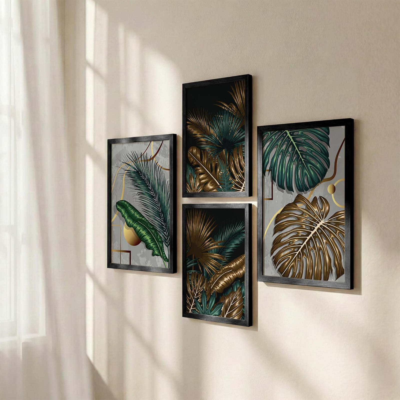 NoWorries Painting for Wall Decoration Wall Art Frames for Living room/Wall Decor Frames for Decoration - Wall Painting and Framed Poster (13x19 inches & 10x13 inches, Multicolor) Set of 4