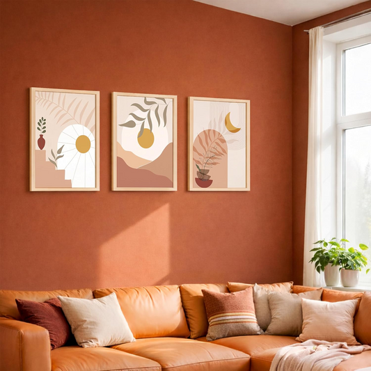 NoWorries Minimalist Wall Art | 14x20 Inch Framed Illustration Design Paintings for Home Decoration | Modern Wall Décor Framed Posters Size - (14 x 18 inches)