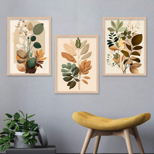 kotart Painting for Wall Decoration - Modern Art Wall Decor Framed Painting for Living Room Bedroom - Framed Wall Posters/Paintings with Frame Set of 3  Size - (13 inch x 17 inch)