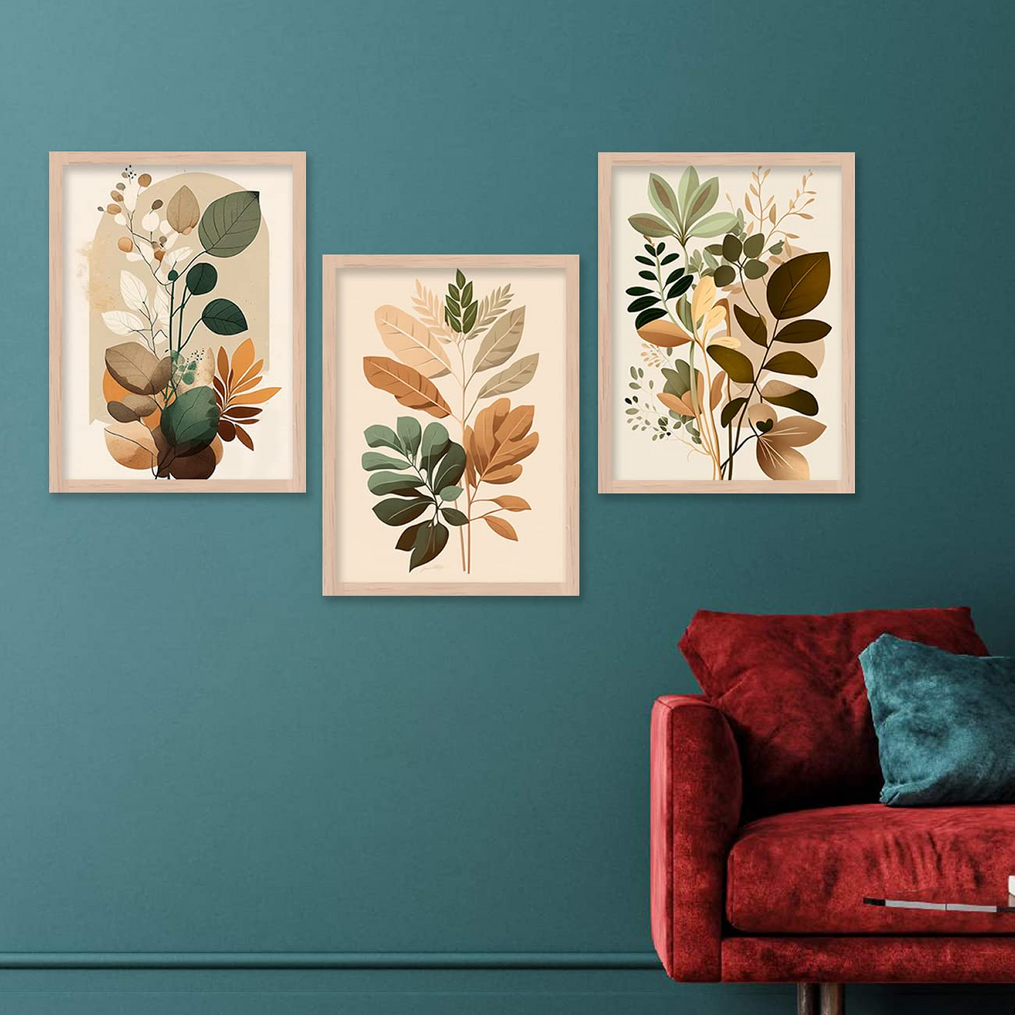 kotart Painting for Wall Decoration - Modern Art Wall Decor Framed Painting for Living Room Bedroom - Framed Wall Posters/Paintings with Frame Set of 3  Size - (13 inch x 17 inch)