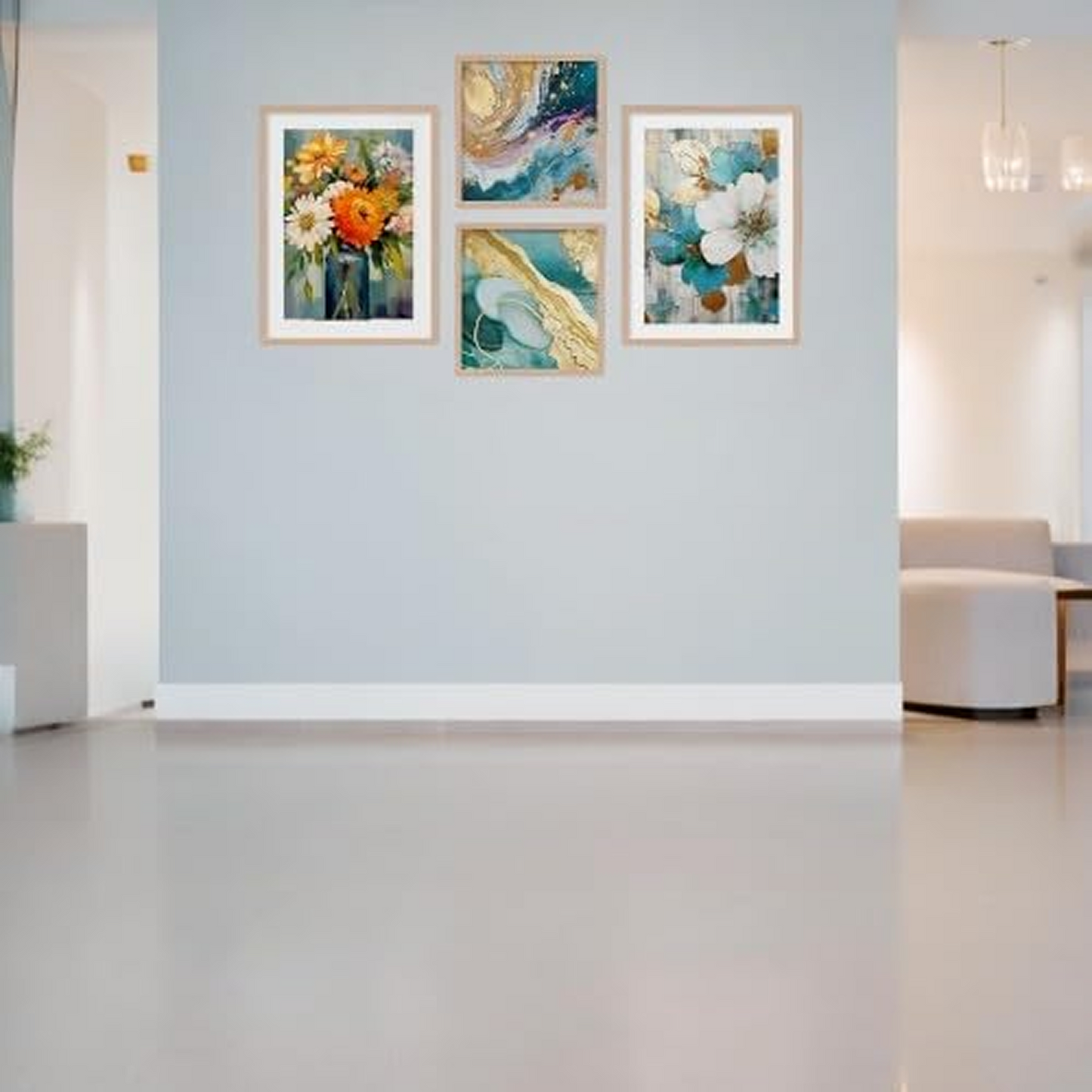 Kalit Kala Decor Daintings for wall decoration with frame | Paintings for living room, bedroom | Set Of 4 Size - (35L x 25W Centimeters)